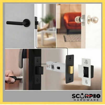 Round T-Bar Internal Door Handles Pair and Latch (63mm, 2.5
