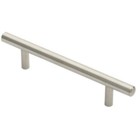 Round T Bar Pull Handle 146 x 10mm 96mm Fixing Centres Stainless Steel