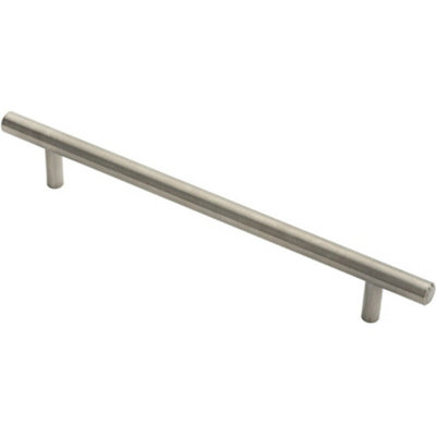 Round T Bar Pull Handle 210 x 10mm 160mm Fixing Centres Stainless Steel ...