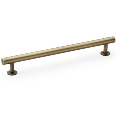 Round T Bar Pull Handle - Antique Brass - 192mm Centres SOLID BRASS Drawer Door
