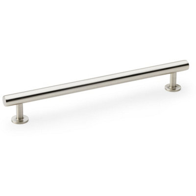 Round T Bar Pull Handle - Satin Nickel - 192mm Centres SOLID BRASS Drawer Door