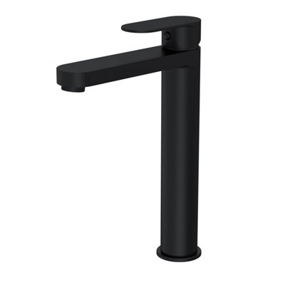 Round Tall Mono Basin Mixer Tap - Matt Black