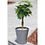Round Tall Plant Pot Elegant Large Flower Indoor Outdoor Garden Planters Makata Light Grey H 32cm x D 29cm