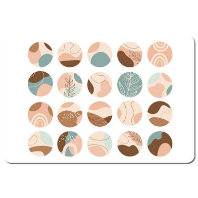 Round texture and floral icons in pastel colours (Placemat) / Default Title