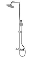 Round Thermostatic Shower Kit with Fixed Head & Adjustable Handset - Chrome - Balterley
