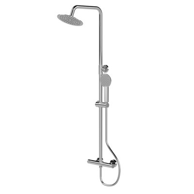 Round Thermostatic Shower Kit with Fixed Head & Adjustable Handset 