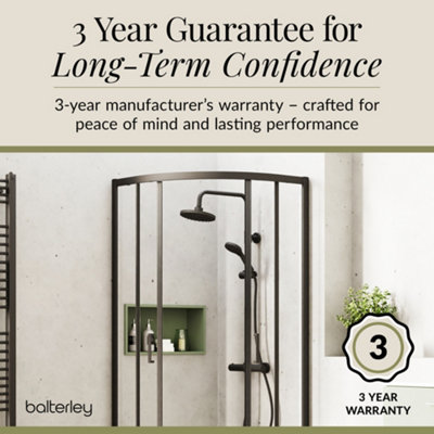 Round Thermostatic Shower Kit with Fixed Head & Adjustable Handset - Matt Black - 4