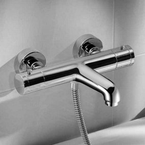 Round Thermostatic Wall Dual Control Shower Mixer with Handset and Bracket