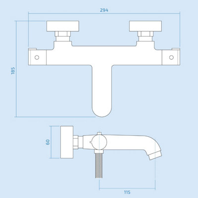Round Thermostatic Wall Dual Control Shower Mixer with Handset and Bracket - 8