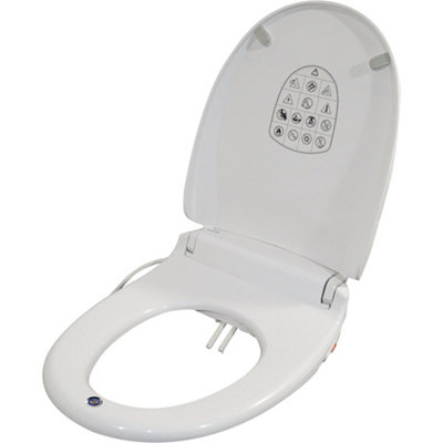 Black heated shop toilet seat