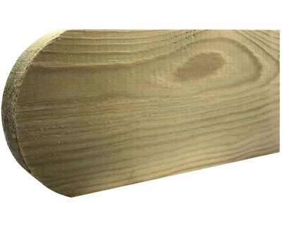 Round Top Picket Fencing Pales 3ft Green Treated - Pack of 10 - 3