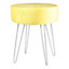 Round Velvet Footstools - H40 x D35cm - Yellow/Silver - Pack of 2