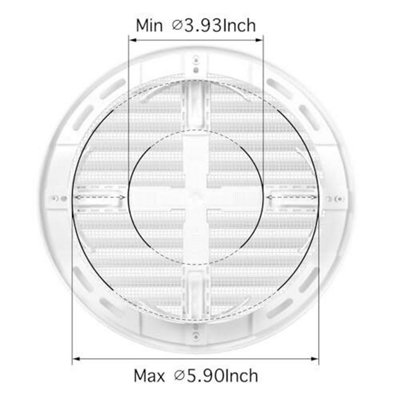 Round Ventilation Grille with Adjustable Duct Size from 4" to 6" - 4