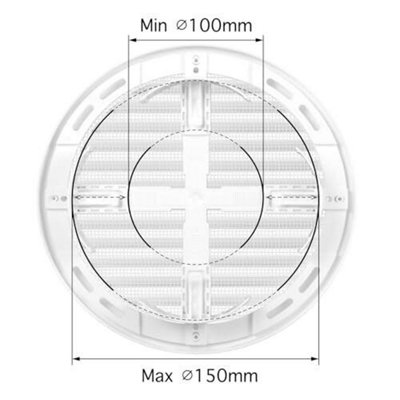 Round Ventilation Grille with Adjustable Duct Size from 4" to 6" - 5