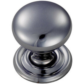 Round Victorian Cupboard Door Knob 32mm Dia Polished Chrome Cabinet Handle