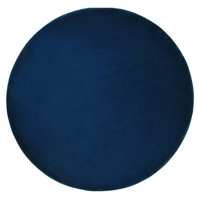 Round Viscose Area Rug 140 cm Navy Blue GESI II