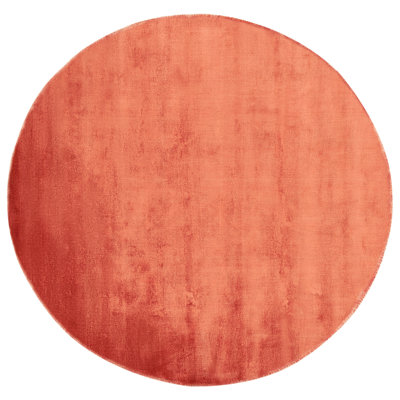 Round Viscose Area Rug 140 cm Orange GESI II