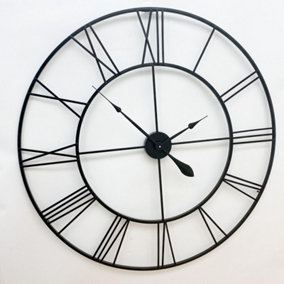 Round Wall Clock - L2 x W90 x H90 cm - Black