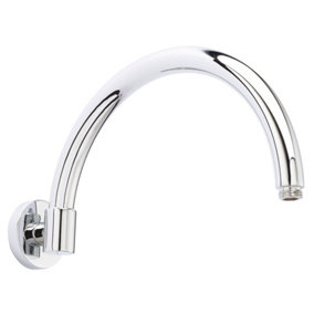Round Wall Mount Curved Shower Arm - 303mm - Chrome - Balterley