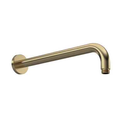 Round Wall Mount Shower Arm - 345mm - Brushed Brass - Balterley