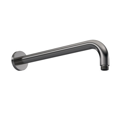 Round Wall Mount Shower Arm - 345mm - Brushed Pewter