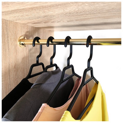 Round Wardrobe Rail Hanging Tube Pipe 1600mm Polished Gold Set with End ...