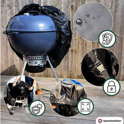 Round Waterproof BBQ Kettle Cover Heavy Duty Grill Protection ...