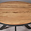 Round wooden top metal legs dining table industrial style Industrial Round Dining Table 130cm