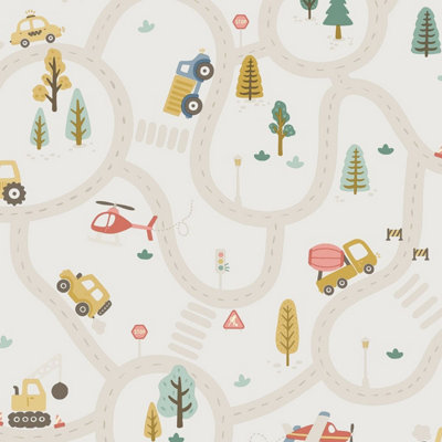 Roundabout Road Wallpaper Cream / Multi Holden 14080