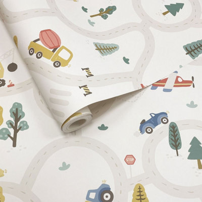 Roundabout Road Wallpaper Cream / Multi Holden 14080