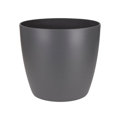 Rounded Anthracite Planters Set of Three For Houseplants and Displaying Indoors