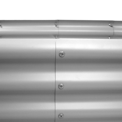 Rounded Galvanised Steel Raised Garden Bed - 180cm x 90cm - Silver - 4
