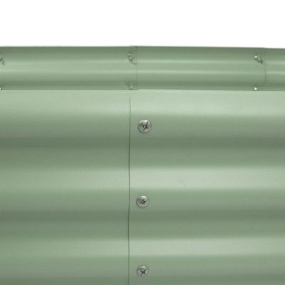 Rounded Galvanised Steel Raised Garden Beds - 120cm x 60cm - Green - 2pc - 4