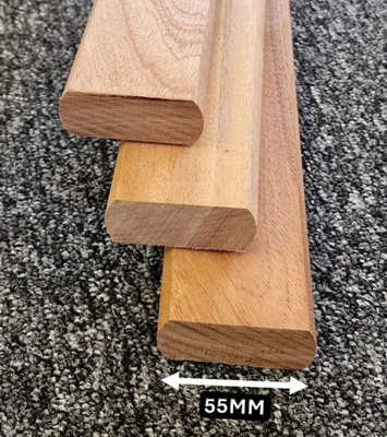Rounded Hardwood Replacement Bench Slats Set - 12 x 21mm x 55mm x 1220mm