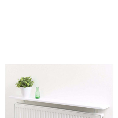 Rounded Radiator Shelf 120x15x1.8cm White