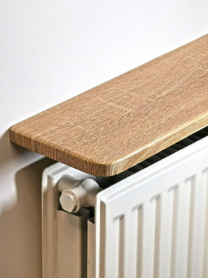 Rounded Radiator Shelf Light Oak laminated 120x15x1.8cm