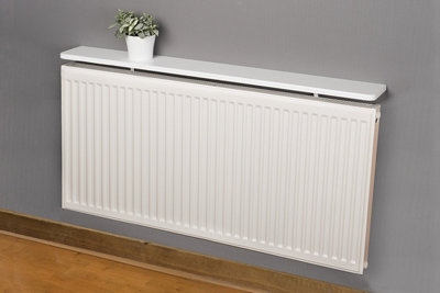 Rounded Radiator Shelf, Satin White, 90x15x1.8cm