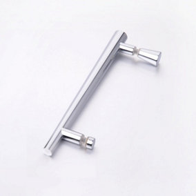 Rounded Stainless Steel 200 mm Shower Door Handle 145 mm Hole To Hole Centre