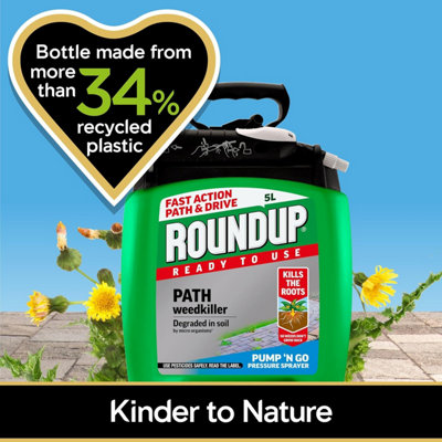 Roundup Path & Drive Ready to Use Weedkiller Pump N Go 5L Large ...