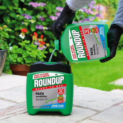 Roundup Path & Drive Ready to Use Weedkiller Refill 5L Powerful Weed ...