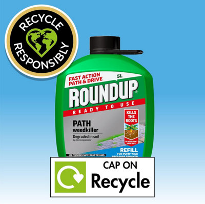 Roundup Path & Drive Ready to Use Weedkiller Refill 5L Powerful Weed ...