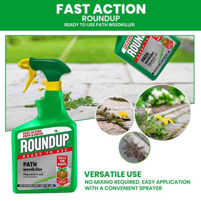 Roundup Ready to Use Path Weedkiller 1L Fast Acting Systemic Root ...