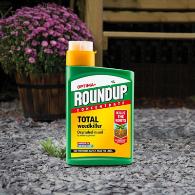 Roundup Total Concentrate Weed Killer 1L Powerful Root Kill Formula for ...