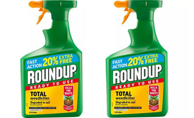 Roundup Total Ready To Use Weedkiller 1L +20% Free (1.2L) Pack of 2