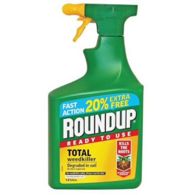 Roundup Total Weedkiller 1L Ready To Use (+ 20% Extra)