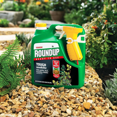 Roundup Tough Ready to Use Weedkiller 3L Kills Deep Rooted Weeds Like ...
