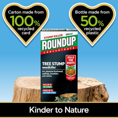 Roundup Tree Stump and Rootkiller 250ml - Kills Stumps, Roots, Brambles ...