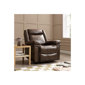 Rowan 1 Seater Recliner Armchair, Dark Brown Faux Leather