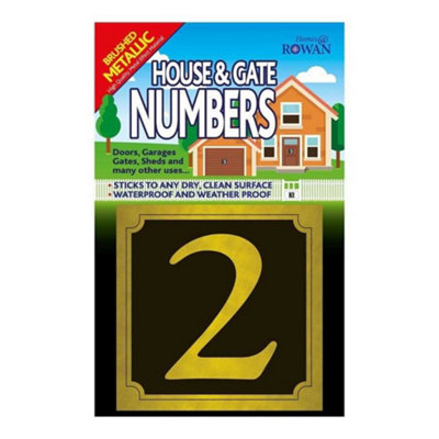 Rowan 2 House & Gate Number Black/Gold (One Size)