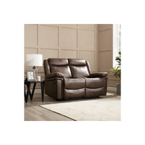 Rowan 2 Seater Recliner Sofa, Dark Brown Faux Leather